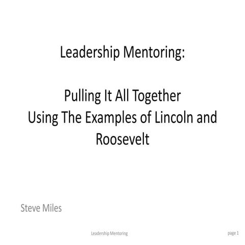 Leadership Mentoring