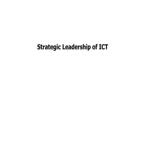 Leadership of ict