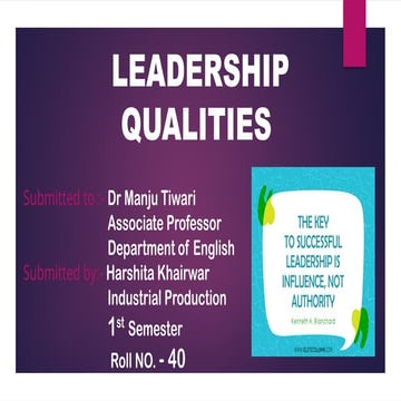 Leadership qualities in human beings .pptx