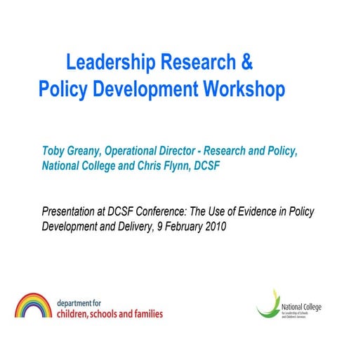 Leadership Research & Policy Development Workshop