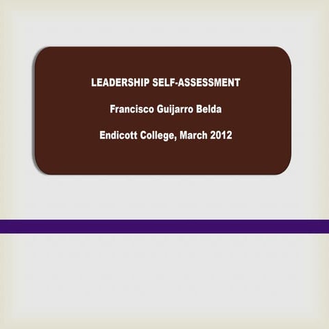 Leadership self assessment