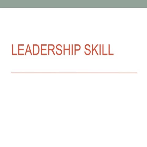 Leadership skill
