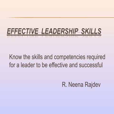 Leadership skills & competencies ppt