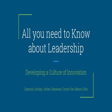 Leadership and Innovation