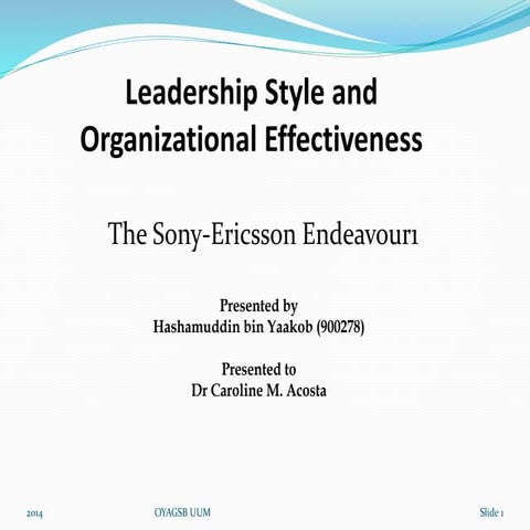 Leadership Style - Case of Sony Ericsson