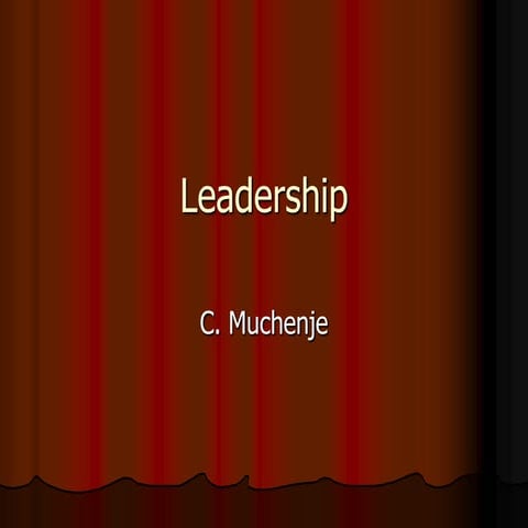 Leadership styles  Raymond Sasha Munyanyi