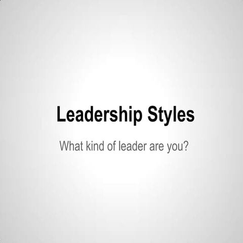 Leadership Training 101 - Styles and Techniques