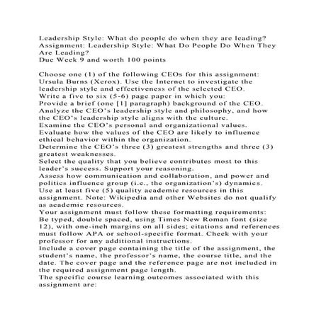 Leadership Style What do people do when they are leadingAssignme.docx