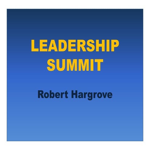 Leadership Summit: Developing Transforming Leaders