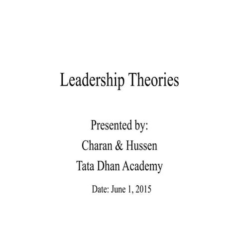 Leadership theories