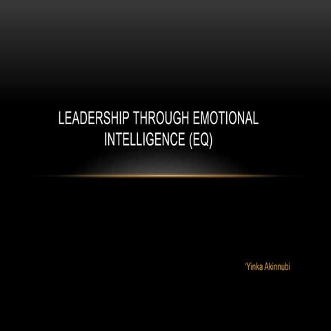 Leadership through Emotional Intelligence