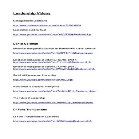 Leadership videos