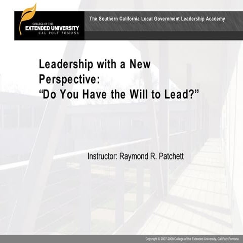 Leadership with a New Perspective Day 1 | PPT