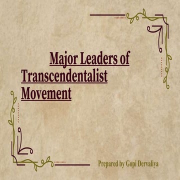 Leaders of Transcendentalist Movement - Paper 108