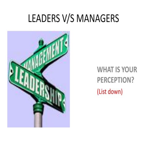 Leaders vs managers