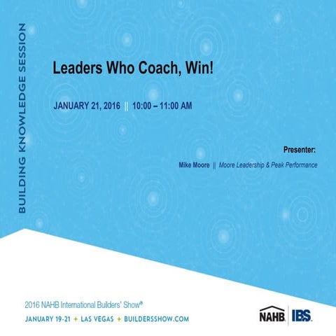 2016 IBS Leaders Who Coach Win