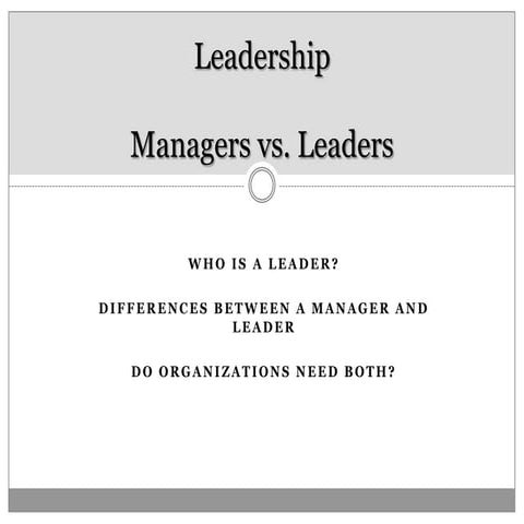 Leadership and management