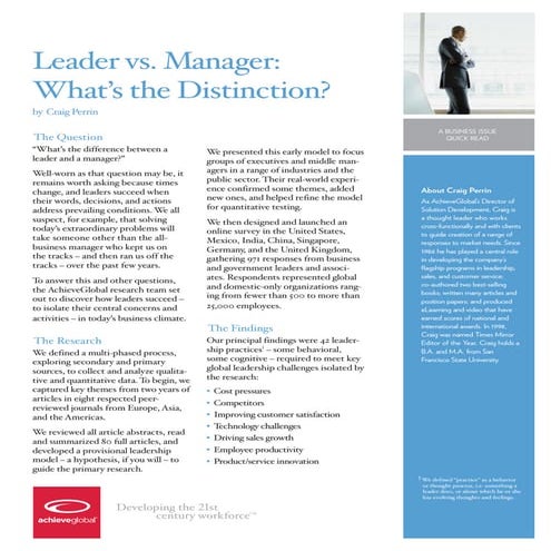 Leader vs. Manager: What’s the Distinction?