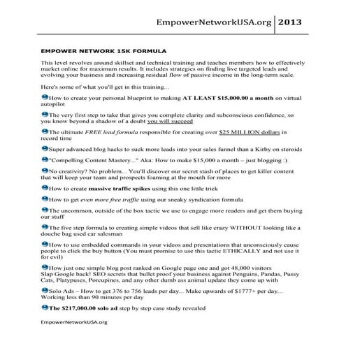 Lead generation   15 k formula