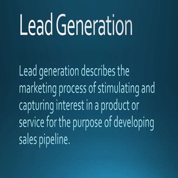 Lead generation