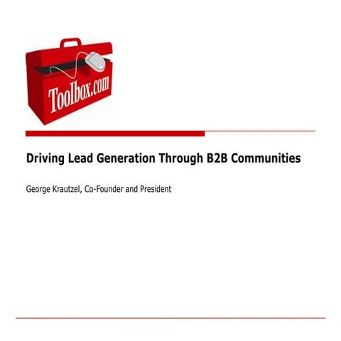 Lead Generation in B2B Communities