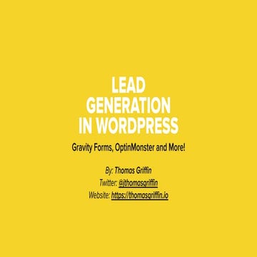 Lead generation in word press