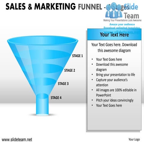 Sales and marketing funnel 5 stages powerpoint ppt templates. | PDF