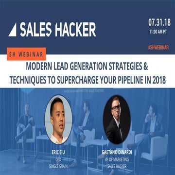 Modern Lead Generation Strategies & Techniques To Supercharge Your Pipeline I...