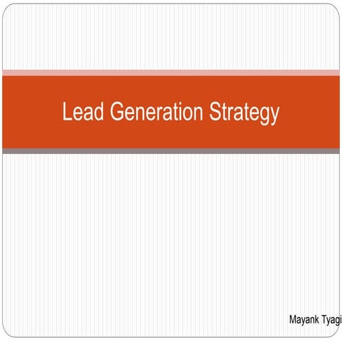 Lead Generation Strategy