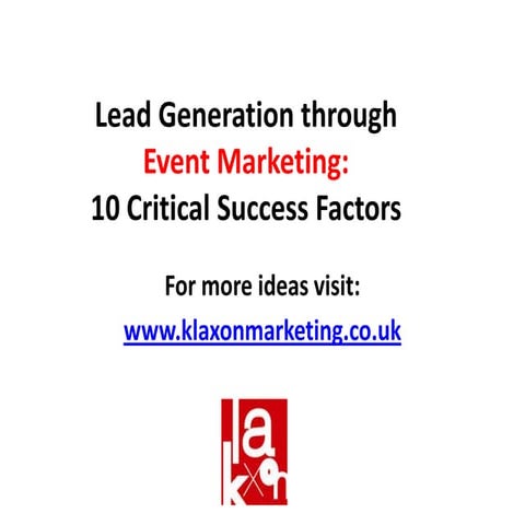 Lead Generation Through Event Marketing