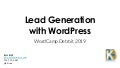 Lead Generation with WordPress -  WordCamp Detroit 2019