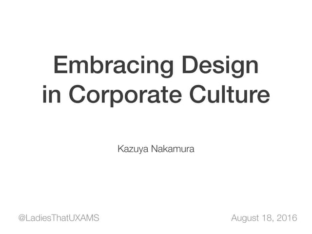 Embracing Design in Corporate Culture | PDF