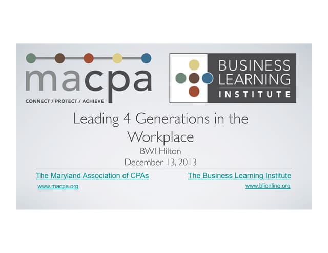 Leading 4 Generations in the Workplace
