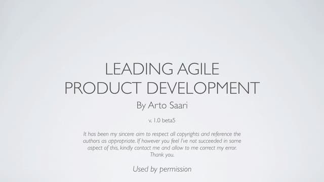 Leading agile product development
