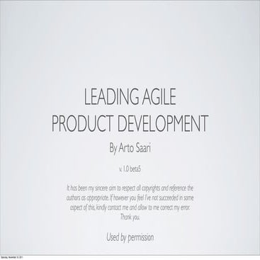 Leading Agile Product Development
