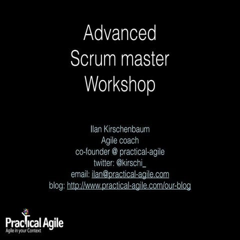 Leading agile teams - Advanced Scrum Master