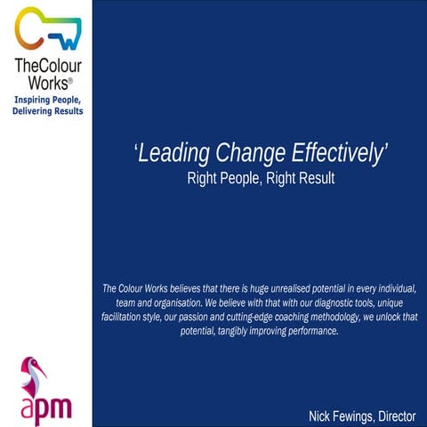 Leading change effectively - right people right result