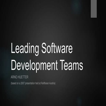 Leading Software Development Teams