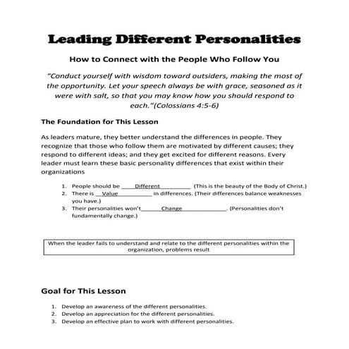 Leading different personalities 1