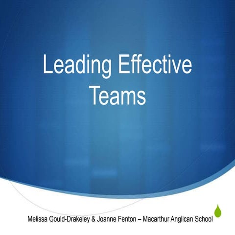 Leading effective teams