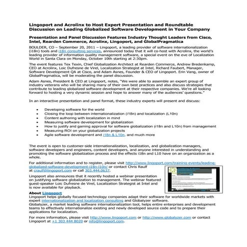 Leading Globalized Software Effort: An Expert Discussion