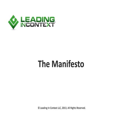 Leading in Context Manifesto