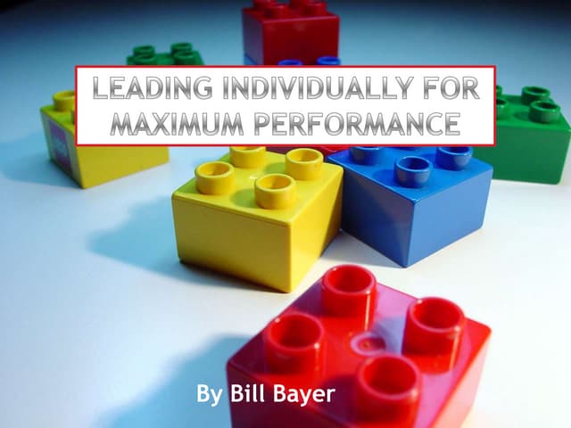 Maximizing Employee Performance by Leading Individually