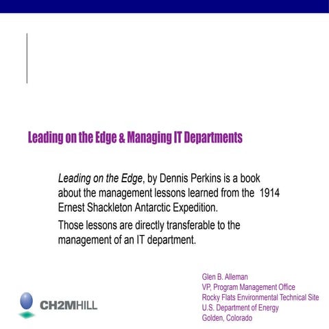 Leading on the edge + managing it departments