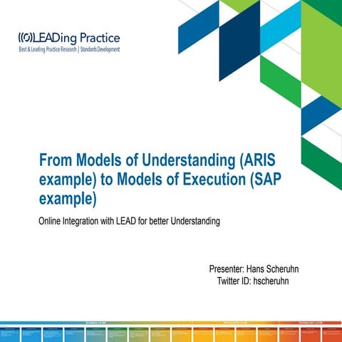 From Models of Understanding (ARIS example) to Models of Execution (SAP examp...