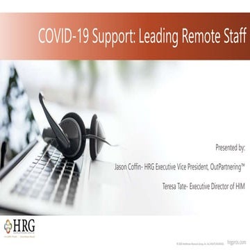 COVID-19 Support: Leading Remote Staff