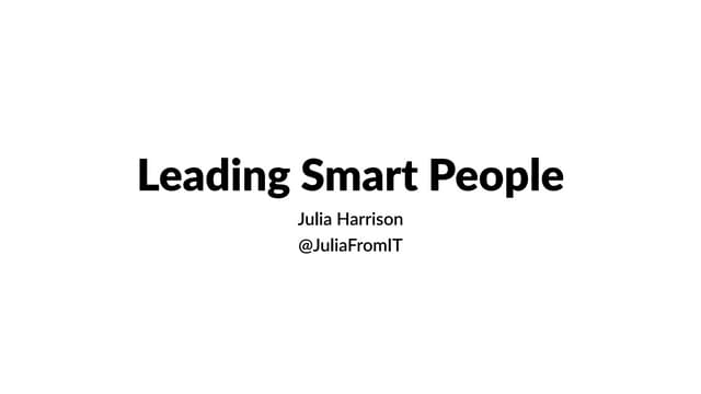 Leading Smart People