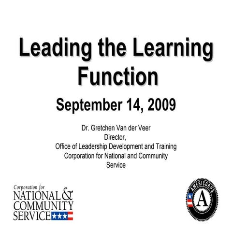 Leading The Learning Function | PPT