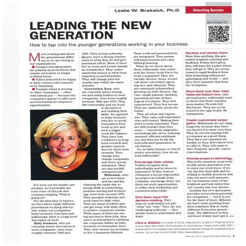 Leading The New Generation | PDF