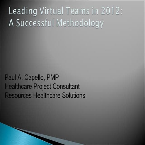 Leading virtual teams in 2012(resources)